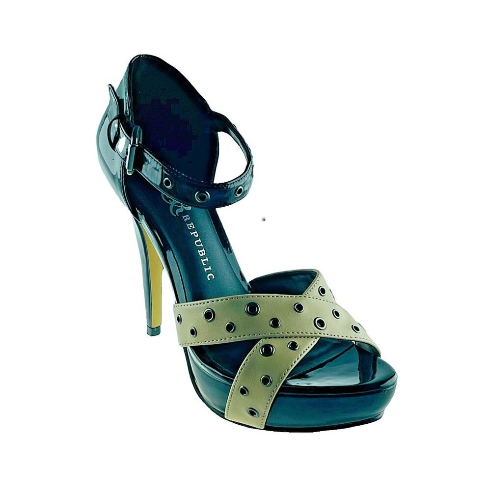 ROCK and REPUBLIC Shoes Beige Black Size 8M Heels - Picture 1 of 6